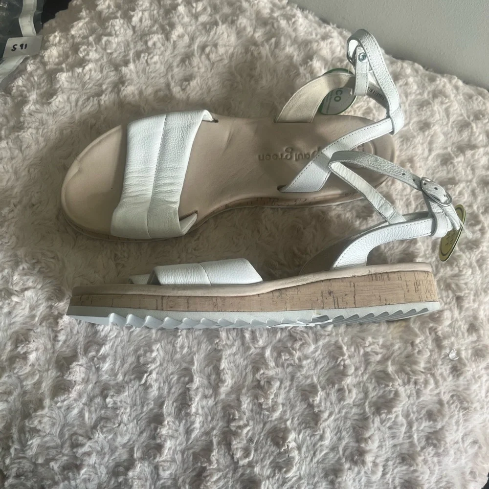 Paul Green Mindy Sandal white leather size 9‎ US NEW